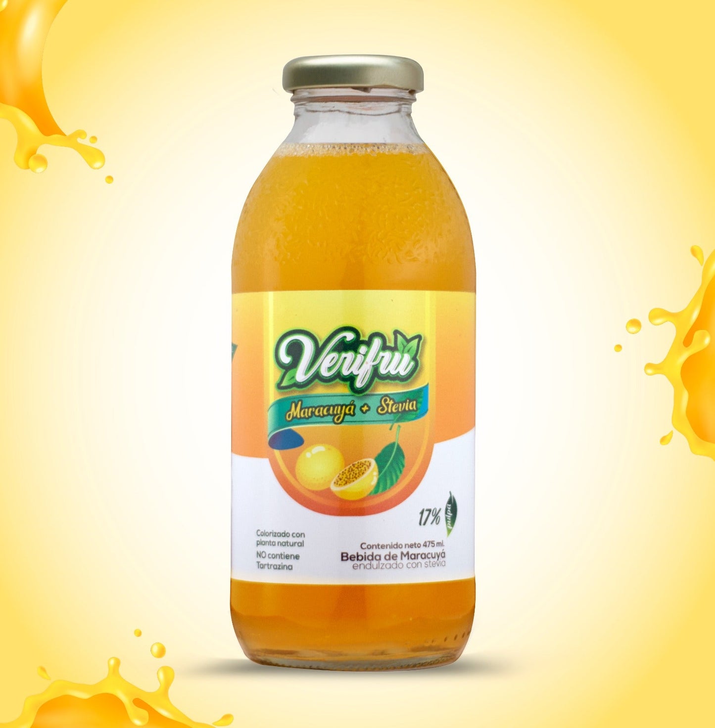 Bebida de Maracuyá con Stevia Verifru Pack 12 x 475ml