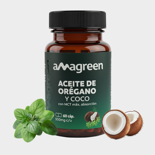 Aceite de Orégano y Aceite de Coco MCT en Cápsulas 60 unidades | formula 2 en 1
