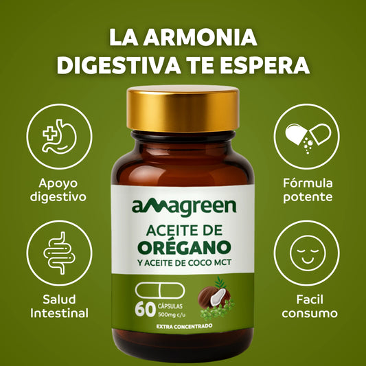Aceite de Orégano y Aceite de Coco MCT en Cápsulas 60 unidades | formula 2 en 1