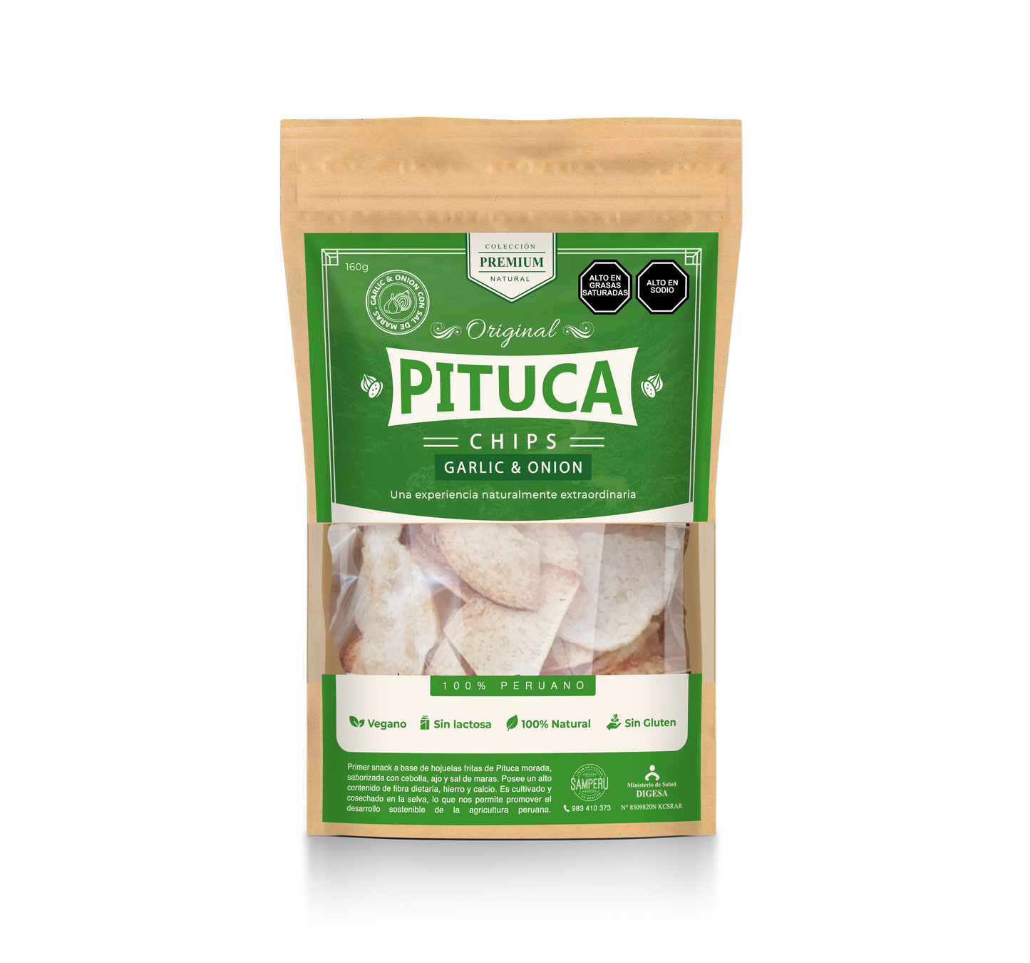 Pituca Chips Garlic y Onion 160gr