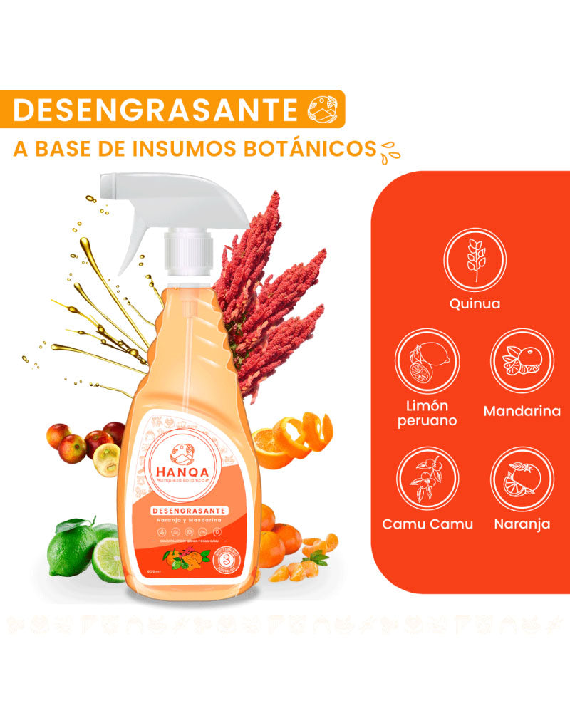 Desengrasante de Naranja y Mandarina Hanqa 500ml