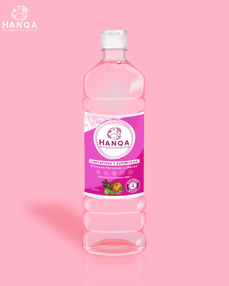 LimpiaPisos y Superficies de Cítricos Peruanos y Menta Hanqa 900ml