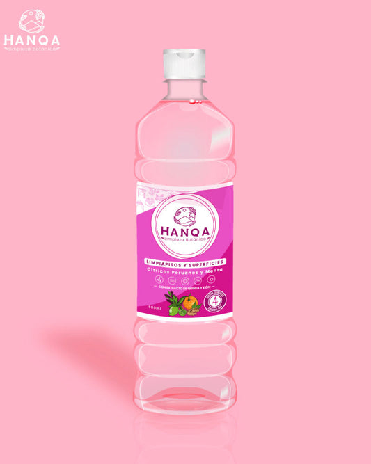 LimpiaPisos y Superficies de Cítricos Peruanos y Menta Hanqa 900ml