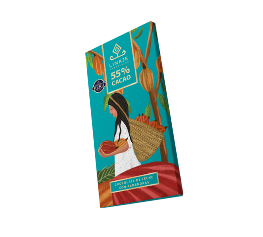 Tableta Chocolate con leche y almendras 49% Cacao Linaje 100g
