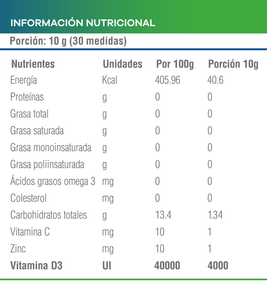 Vitamina D3 4000ui sabor a Limón Kaunis 300g